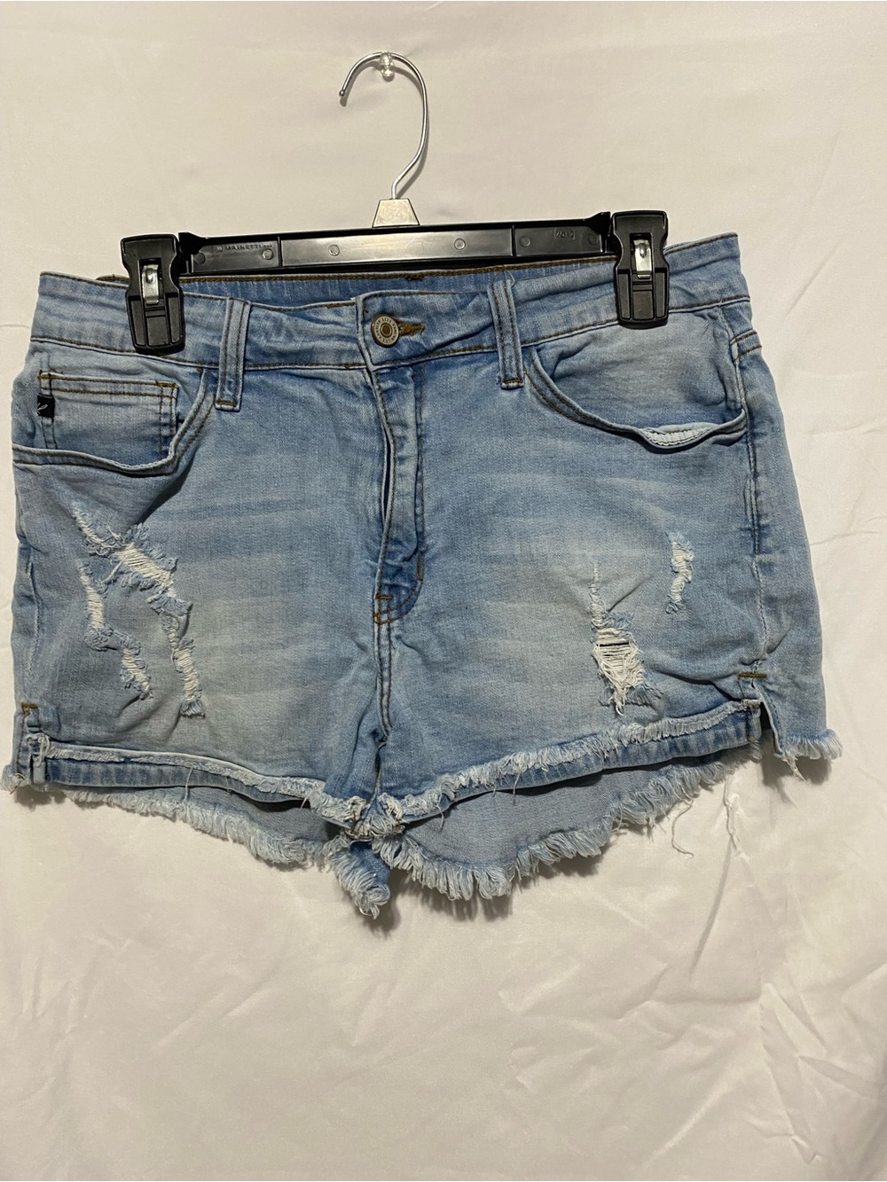 KanCan Light Wash Distressed Denim Shorts
